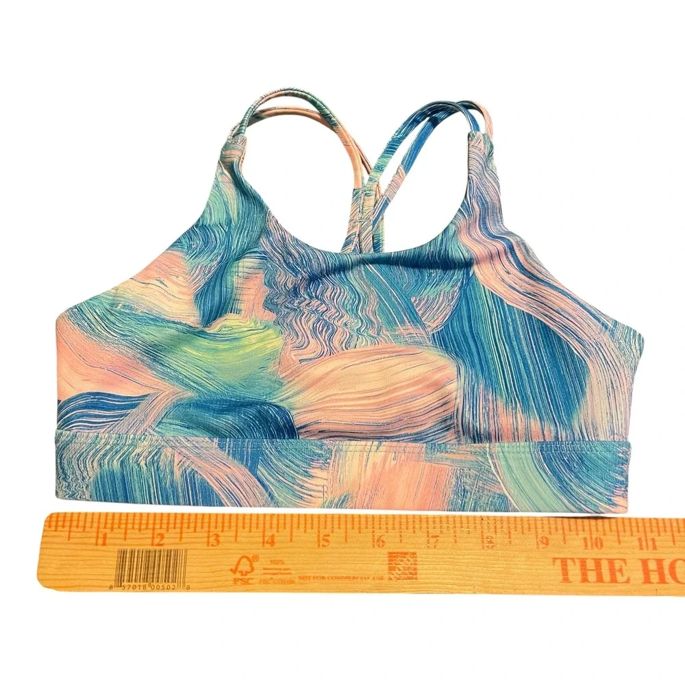 All In Motion Girls‎ Multi Abstract Print Strappy Sports Bra M 7/8